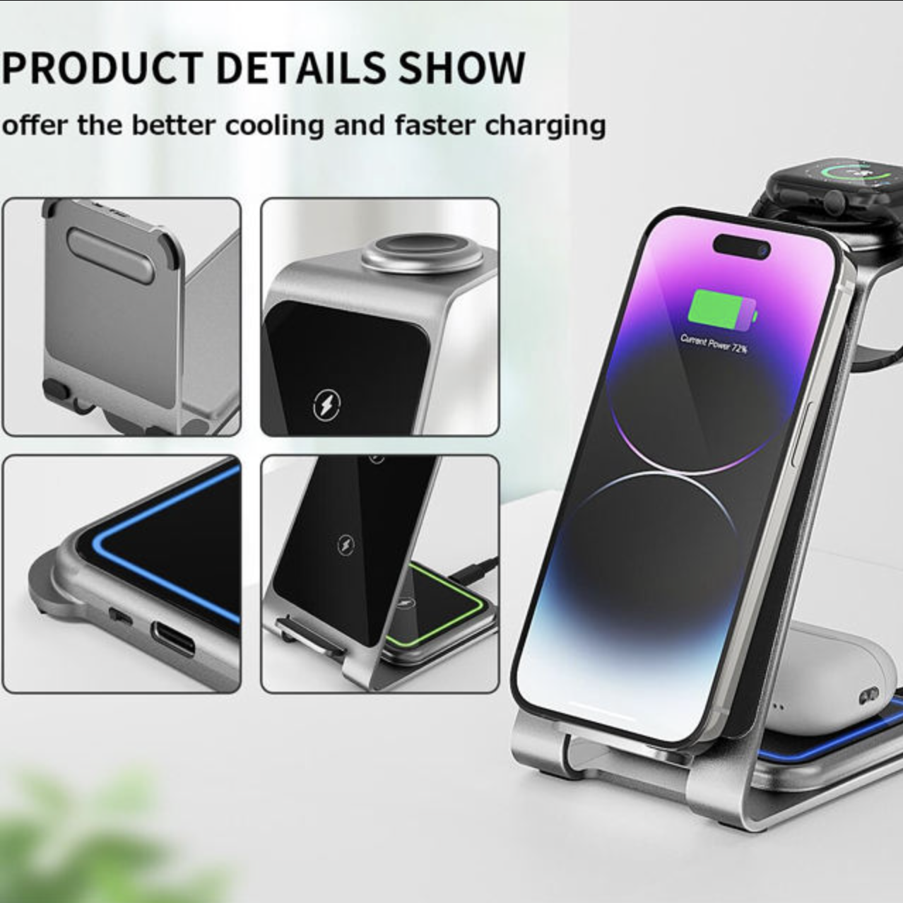 5W 3-in-1 Magnetic Wireless Charger