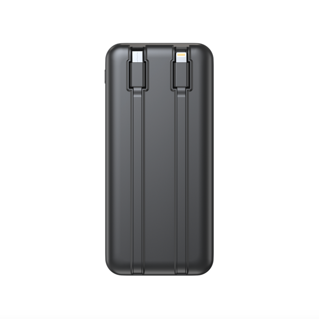10,000mAh Power Bank with Built-in Cables
