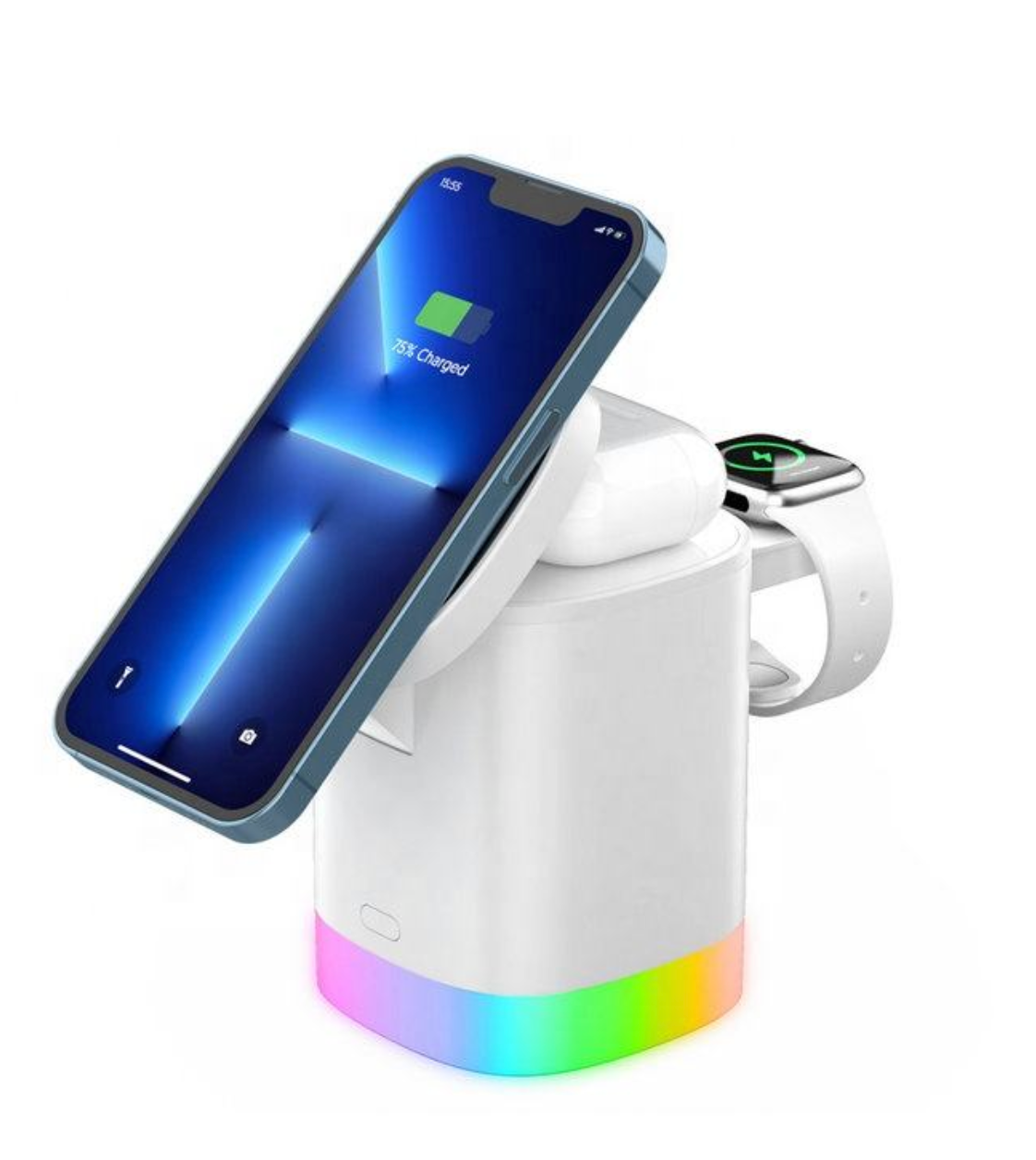 15W 3-in-1 Magnetic Wireless Charger with LED Night Light