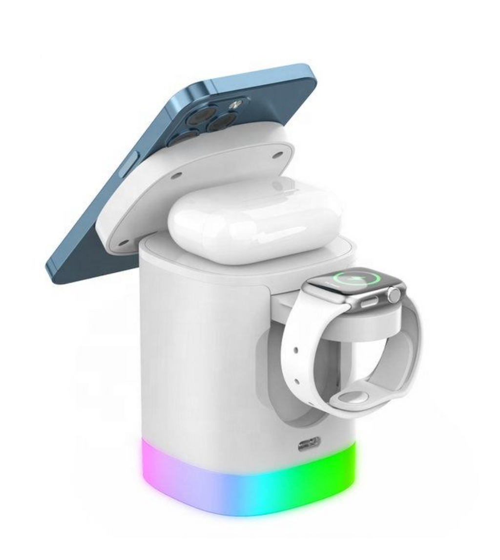 15W 3-in-1 Magnetic Wireless Charger with LED Night Light