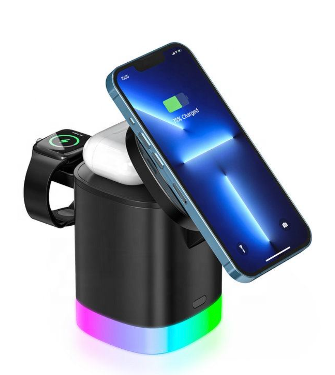 15W 3-in-1 Magnetic Wireless Charger with LED Night Light