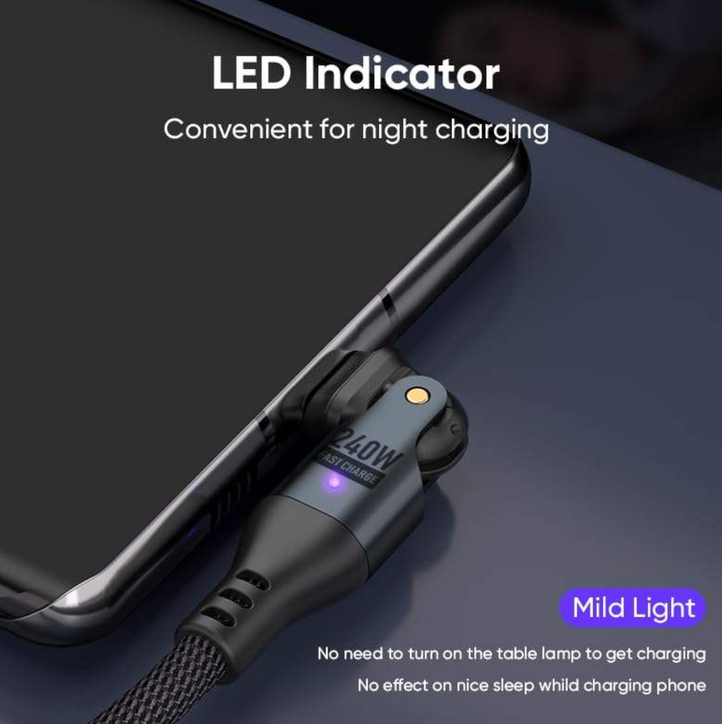 240W 540° Rotating Fast Charging Cable
