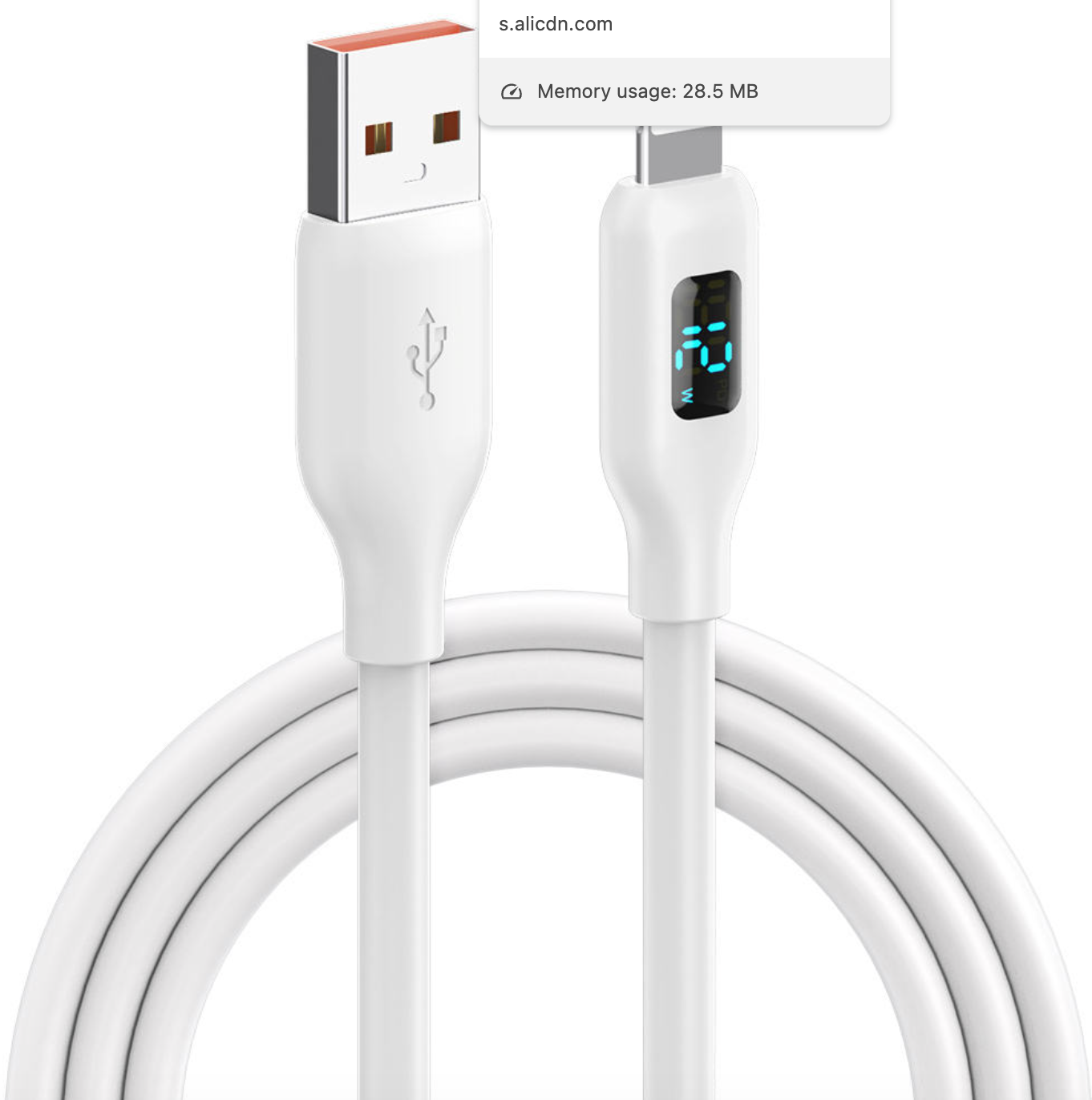12W LED Digital Display Fast Charging Cable