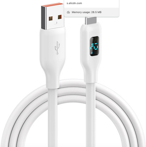 12W LED Digital Display Fast Charging Cable