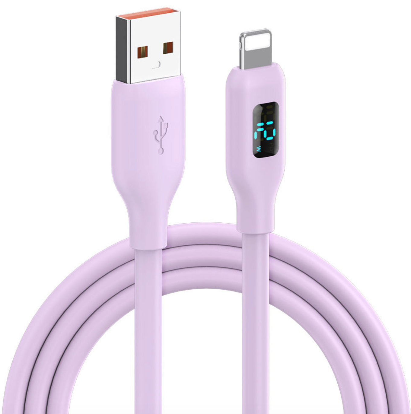 12W LED Digital Display Fast Charging Cable